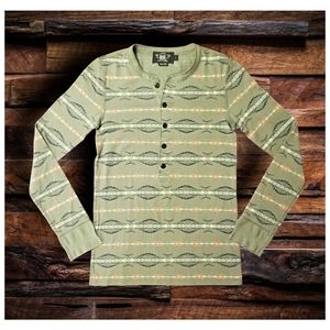 DOUBLE RL RALPH LAUREN RRL WESTERN PATTERN HENLEY SHIRT- WOMEN'S SIZE 1